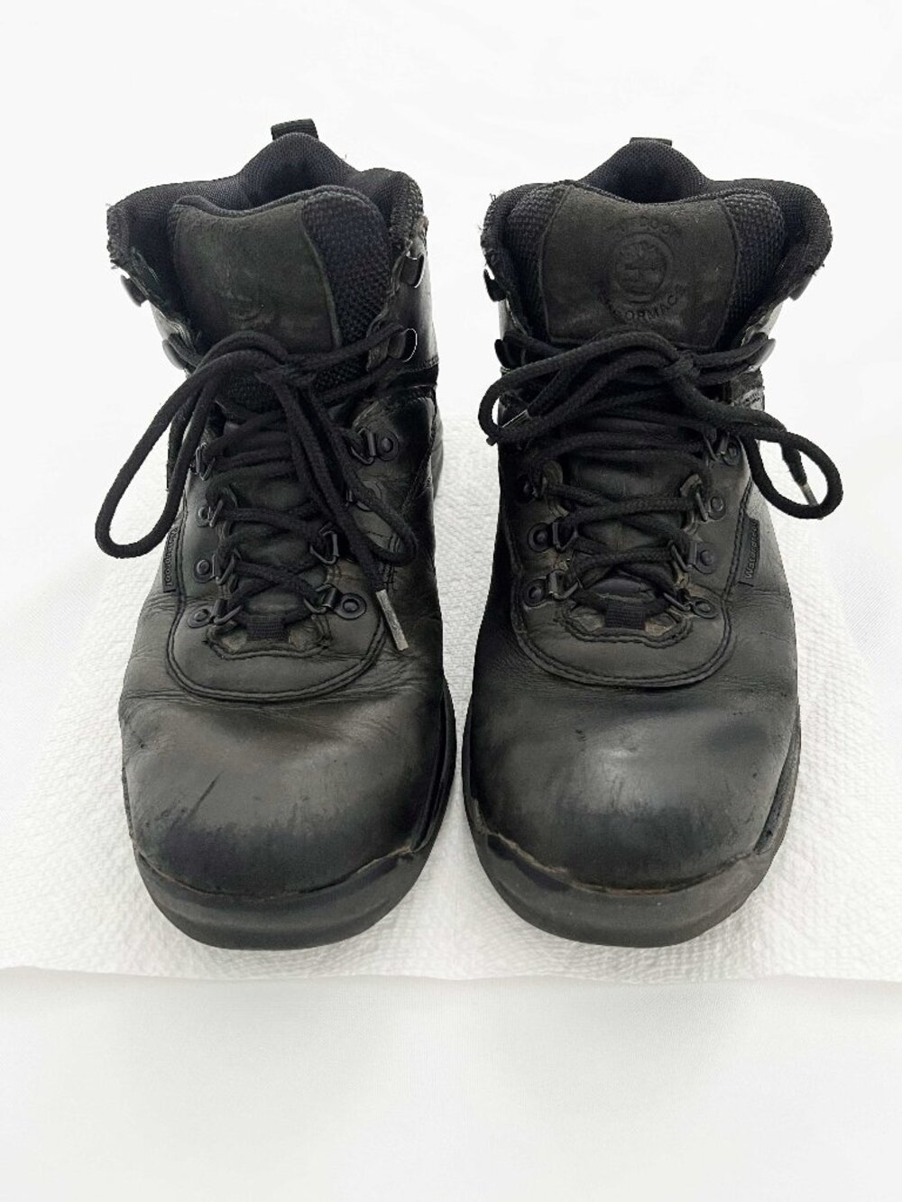 Timberland White Ledge Waterproof Leather Black Hiking Boots Men's Size 8.5